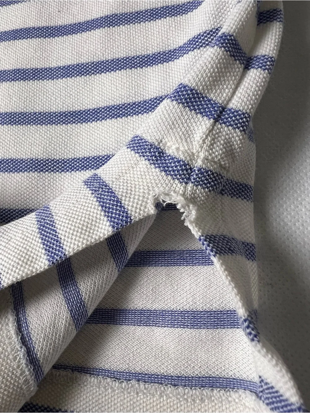 Ralph Lauren blue and white striped polo shirt